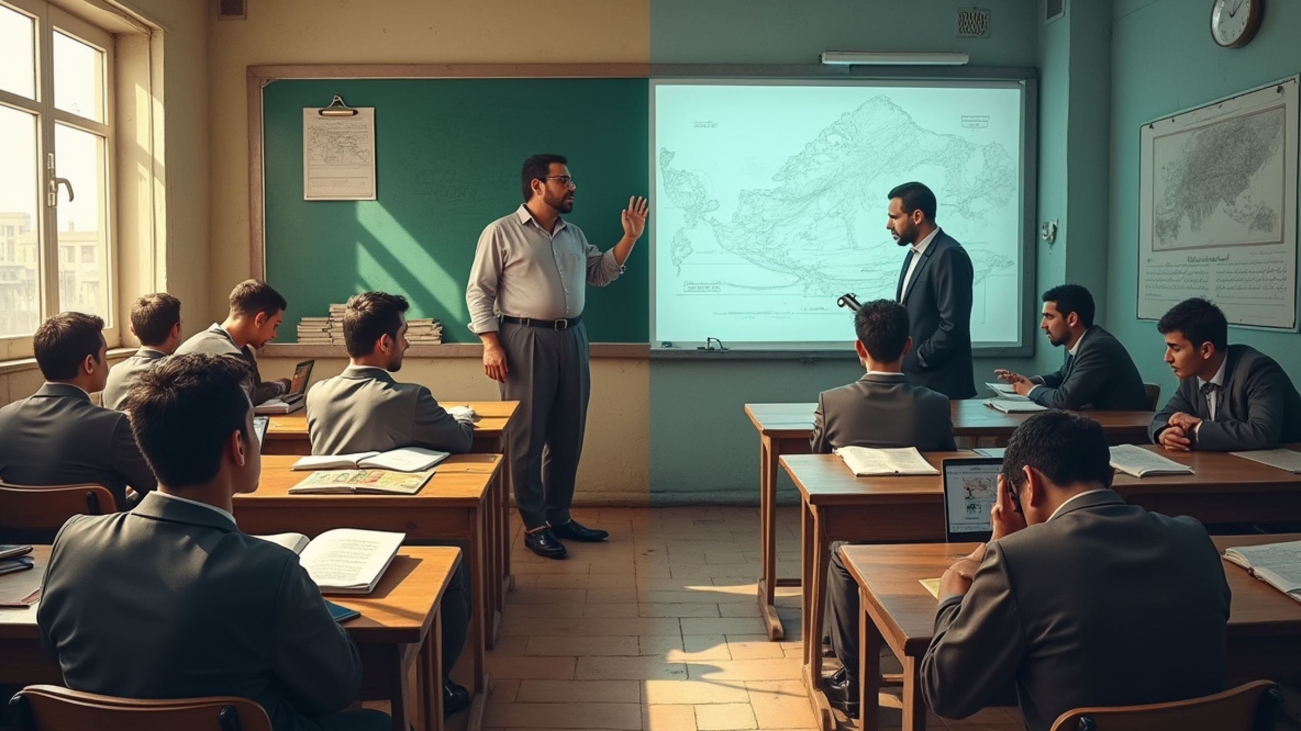 a_realistic_split-scene_image_showing_two_contrasting_sides_of_the_iranian_education_system_on_the__cj8wbm4eozozsbszmmi9_0 (1)